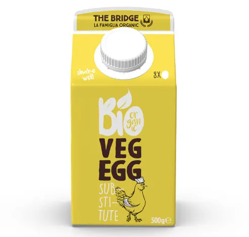 Epicerie salée : The Bridge – Bio Veg Egg
L'entreprise italienne The Bridge commercialise une alternative végétale aux œufs à base de soja et d