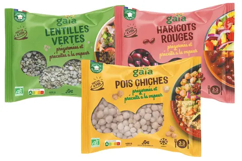 Gaïa débarque aux surgelées avec trois codes de légumineuses pré cuites et prégermées.