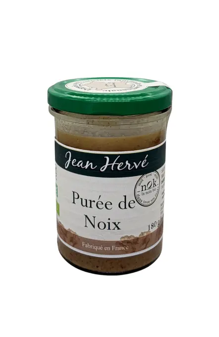 Jean Hervé mise sur l'origine France avec sa nouvelle purée de noix (10,90 € le pot de 180 g). Elles sont cultivées en Anjou par la société No